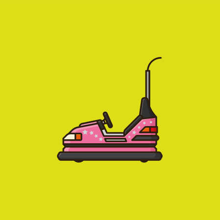 Bumper car vector illustration for Take A Ride Day on November 22. Entertainment park venue symbol.のイラスト素材