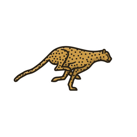 Running Cheetah isolated vector illustration for Cheetah Day on December 4のイラスト素材