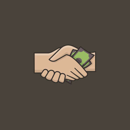 Bribe handover vector illustration for Anti-Corruption Day on December 9のイラスト素材