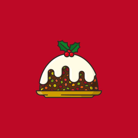 Christmas fruit cake vector illustration for Fruit Cake Day on December 27.のイラスト素材