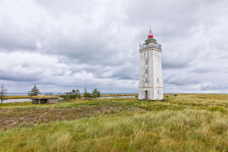 Hyllekrog Fyr, retired lighthouse at Saksfjed-Hyllekrog nature reserve, Lolland, Denmarkの写真素材