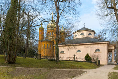 Russian-Orthodox chapel and royal tomb on Historic Cemetery, Weimarの写真素材