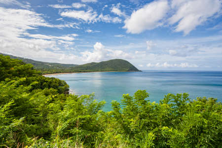 View across Grande Anse bay, Basse-Terre, Guadeloupeの写真素材