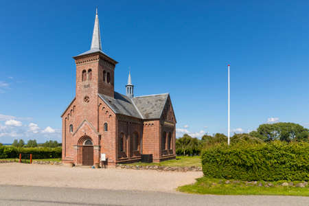 Ristinge Kapel, small brick church at Humble Sogn, Langeland, Denmarkの写真素材