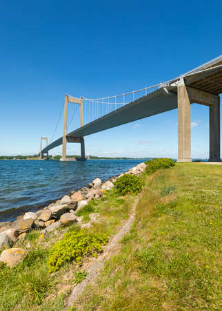 Ny LillebÃ¦ltsbro, bridge crossing the Little Belt and connecting Funen with Jutland at Middelfart.の写真素材