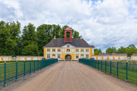 Northern gatehouse of 17th century Valdemars Castle near Svendborg, Denmarkのeditorial素材