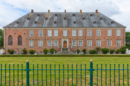 Main building of 17th century Valdemars Castle near Svendborg, Denmarkのeditorial素材
