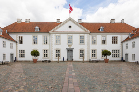 Courtyard of Odense Palace, former monastery building today being used by municipal government of Odense, Denmarkのeditorial素材