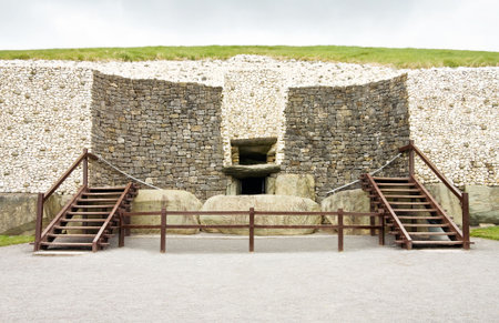 Newgrange, megalithic passage tomb entranceの写真素材