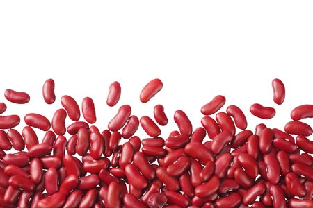 red kidney beans isolated on white background. top viewの写真素材