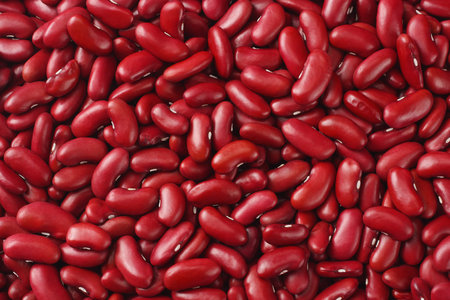 Red kidney bean texture background. top view