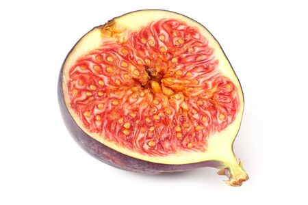 slice of fig isolated on white backgroundの写真素材