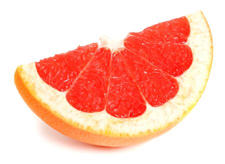 healthy food. sliced grapefruit isolated on white backgroundの写真素材