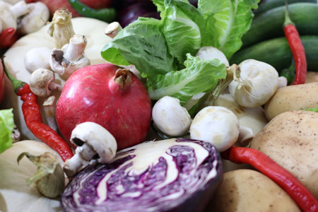 Close up of Shiny Fresh Vegetables (2)の写真素材