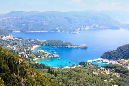 the bay of Paleokastritsa in Corfu island, Greeceの写真素材