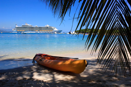 cruise ship in paradiseの写真素材