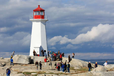 Peggy s cove lighthouse in Nova Scotia, Canadaのeditorial素材