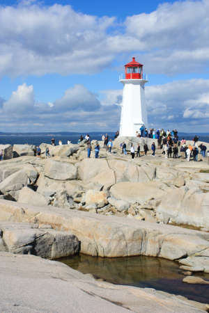 Peggy s cove lighthouse in Nova Scotia, Canadaのeditorial素材