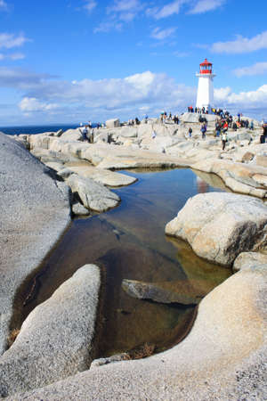 Peggy s cove lighthouse in Nova Scotia, Canadaのeditorial素材