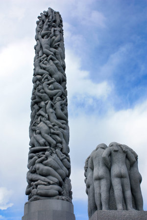 Frogner Park in Oslo with sculptures by Vigelandのeditorial素材