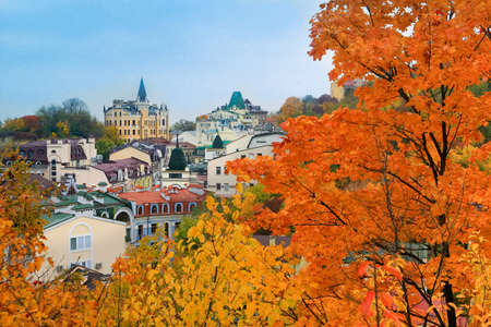 Kiev in autumn - Vozdvizhenka districtの写真素材