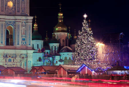 christmas 2015 in kiev, ukraineの写真素材
