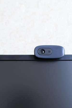 web camera on the computer monitorの写真素材