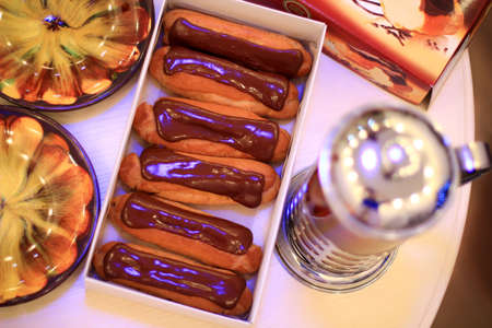 chocolate eclairsの写真素材