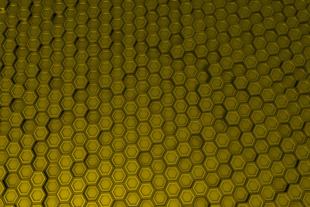 Abstract industrial background made of hexagons, 3d render illustration