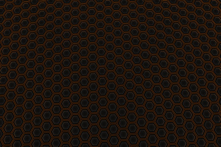 Abstract industrial background made of glowing hexagons, 3d render illustration