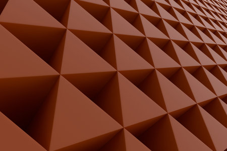 Wall of prisms, abstract background made of prisms. 3D render illustration
