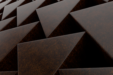 Wall of prisms, abstract background made of prisms. 3D render illustrationの写真素材