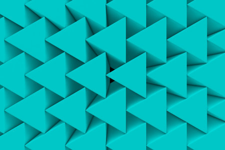 Wall of paper prisms, abstract background made of prisms. 3D render illustration