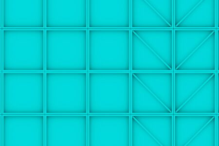 Wall of rectangle tiles, grid of square tiles with diagonal elements, abstract background.3D render illustrationの写真素材