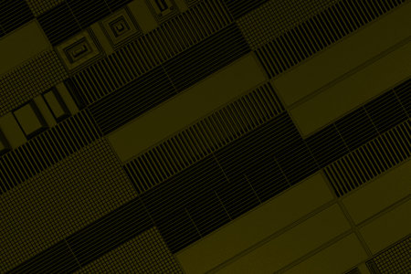 Futuristic technological or industrial background made from metal grates and extruded elements. Abstract background. 3D rendering illustration.の写真素材