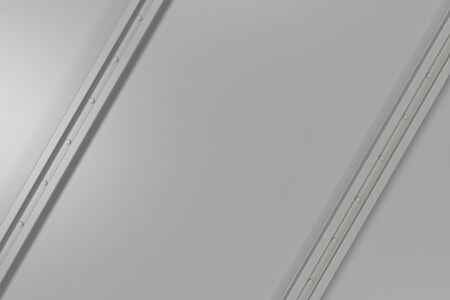 Abstract metal banner. Rectangular white plate texture with rivets. 3D render illustrationの写真素材