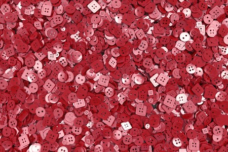 Colorful background made from sewing buttons. Pile of buttons isolated on white background. 3D render illustrationの写真素材
