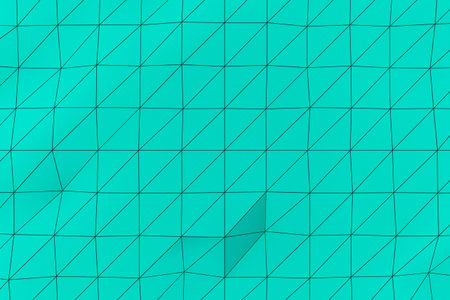 Abstract futuristic background made of polygonal shape. Colored low poly displaced surface with dark...