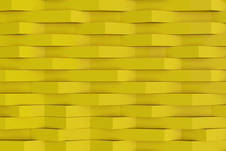 Abstract 3D rendering of matte plastic waves. Bended stripes background. Reflective surface pattern....