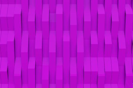 Abstract 3D rendering of matte plastic waves. Bended stripes background. Reflective surface pattern. 3D render illustrationの写真素材
