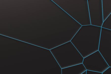 Abstract colored 3d voronoi grate on black background. Speaker grille. Chaotic line structure. 3D render illustrationの写真素材