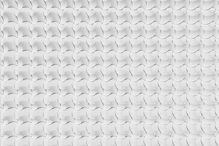 Pattern of white twisted pyramid shapes. Abstract background. 3D rendering illustration.
