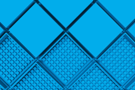 Futuristic industrial background made from blue square shapes. Abstract pattern. 3D rendering...