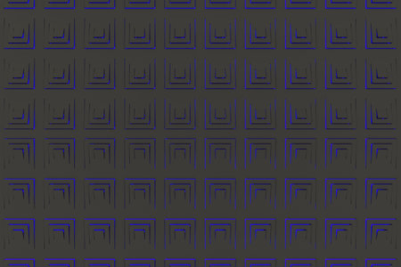 Futuristic technological background made from dark extruded rectangular shapes with glowing lines....