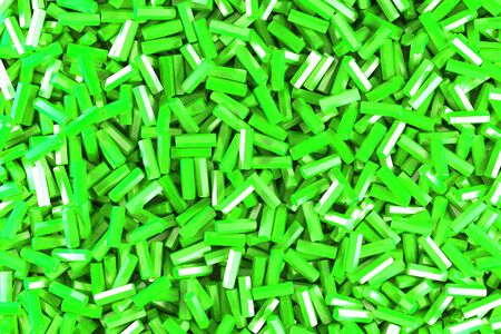 A pile of green hexagon details. Abstract background. 3D rendering illustrationの写真素材