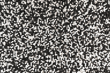 Pattern of black and white cylinders of different length. Monochrome sticks. Abstract background. 3D...