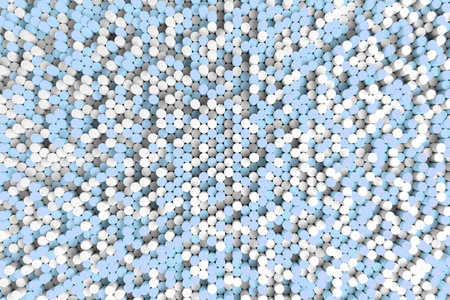 Pattern of blue and white cylinders of different length. Colored sticks. Abstract background. 3D...