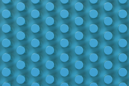 Plain blue surface with cylinders. Abstract background. 3D rendering illustration