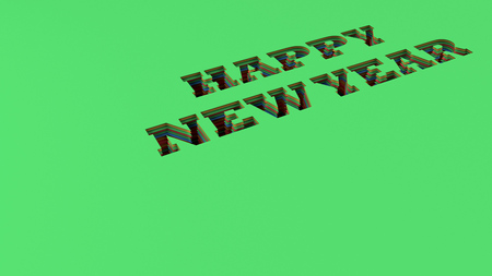 Happy New Year words cut in colorful paper. 3D rendering illustrationの写真素材