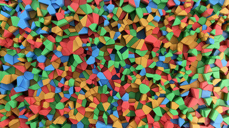 Vibrant fractured surface. Abstract 3d background. 3D render illustration